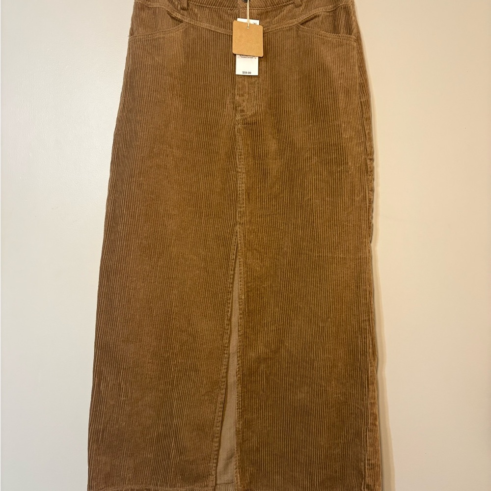Blu Pepper Brown Maxi Corduroy Skirt
